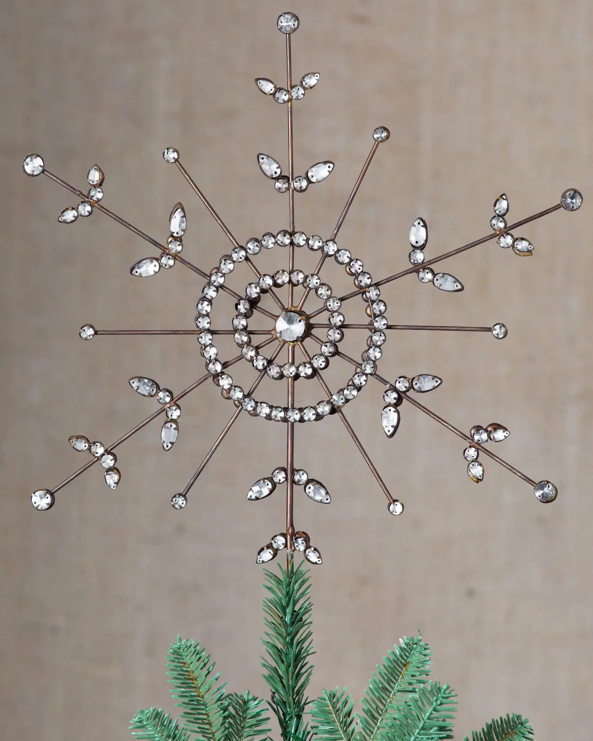 Antiqued Snowflake Christmas Tree Topper