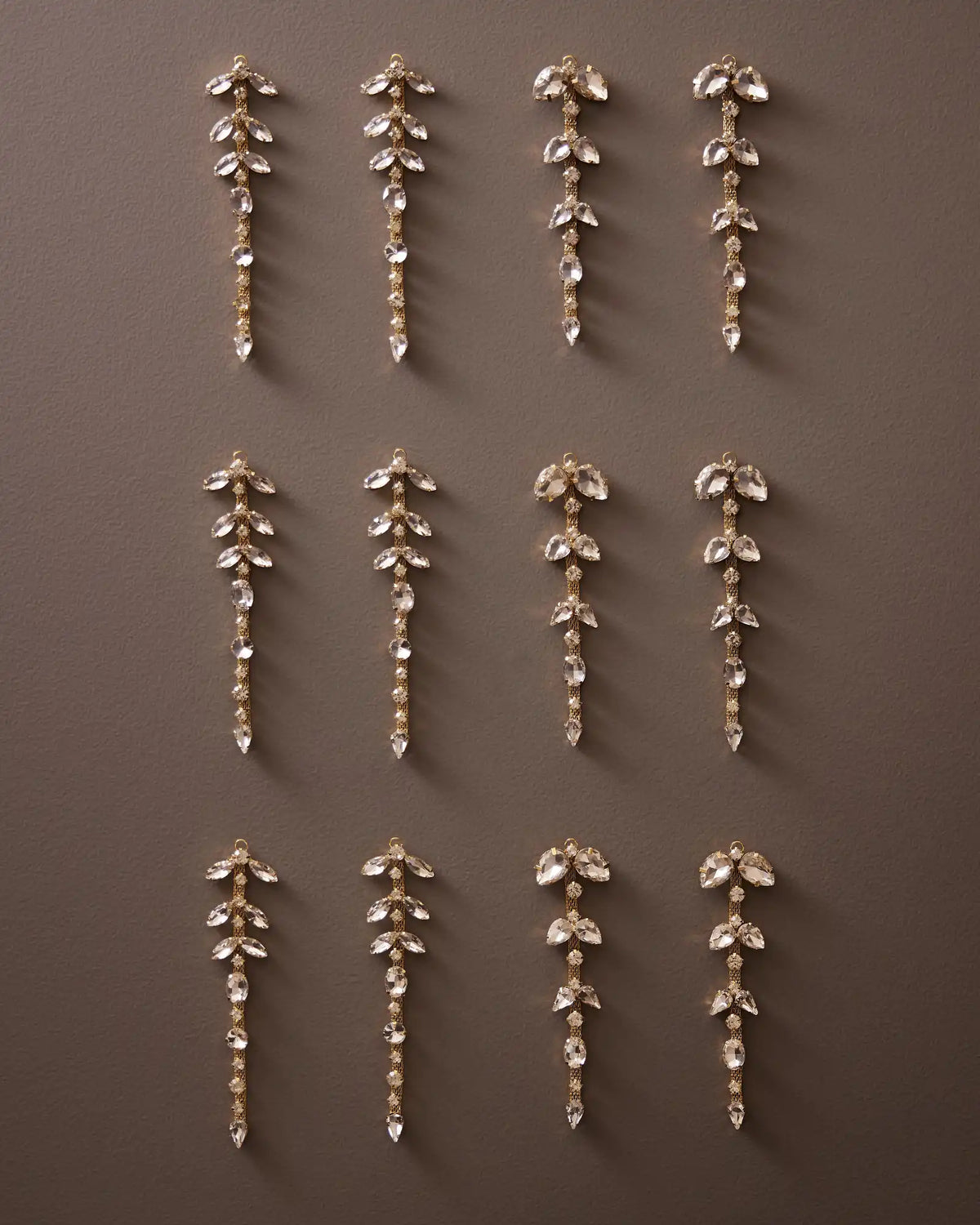 Gold Drop Rhinestone Ornament Collection