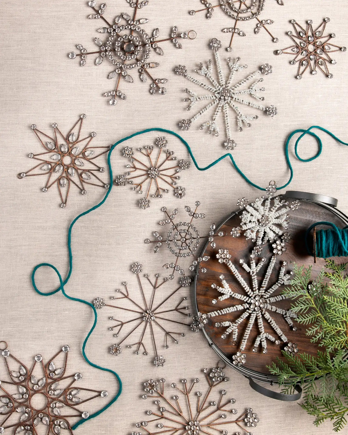 Antiqued Snowflake Christmas Ornament Collection