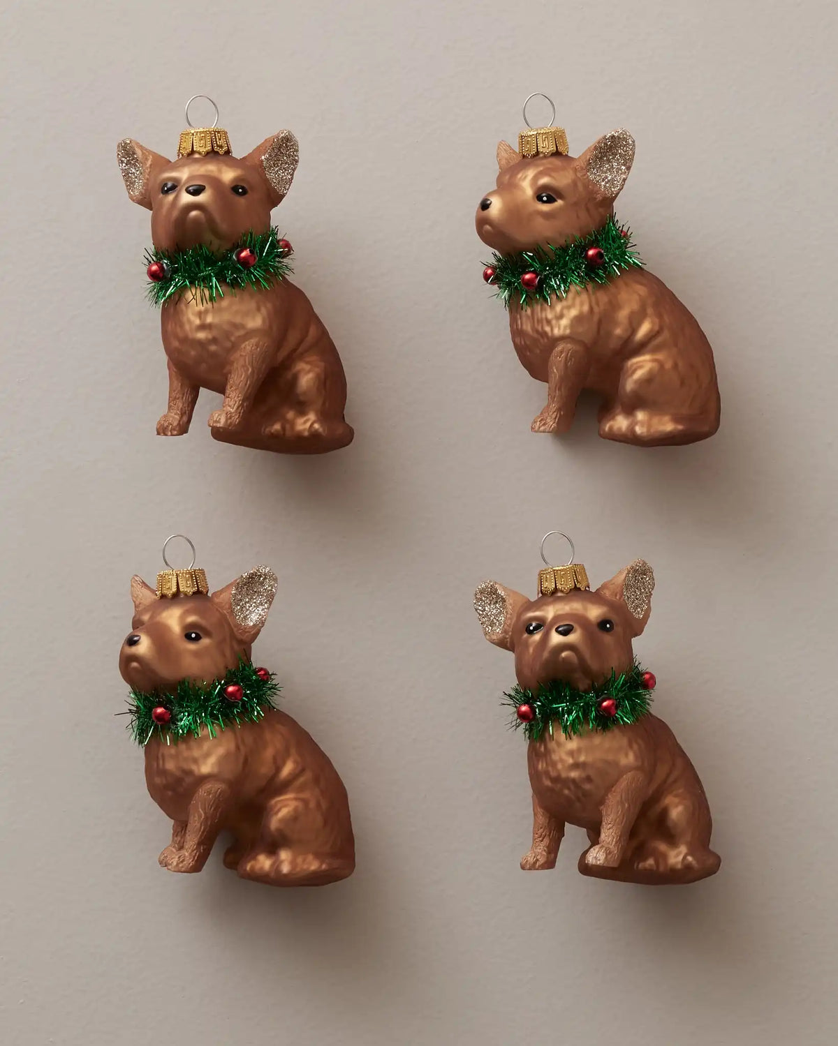 Christmas Dogs Glass Ornament Collection