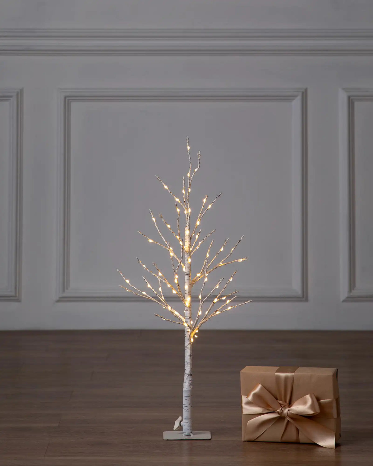 Lit Winter Birch LED Trees