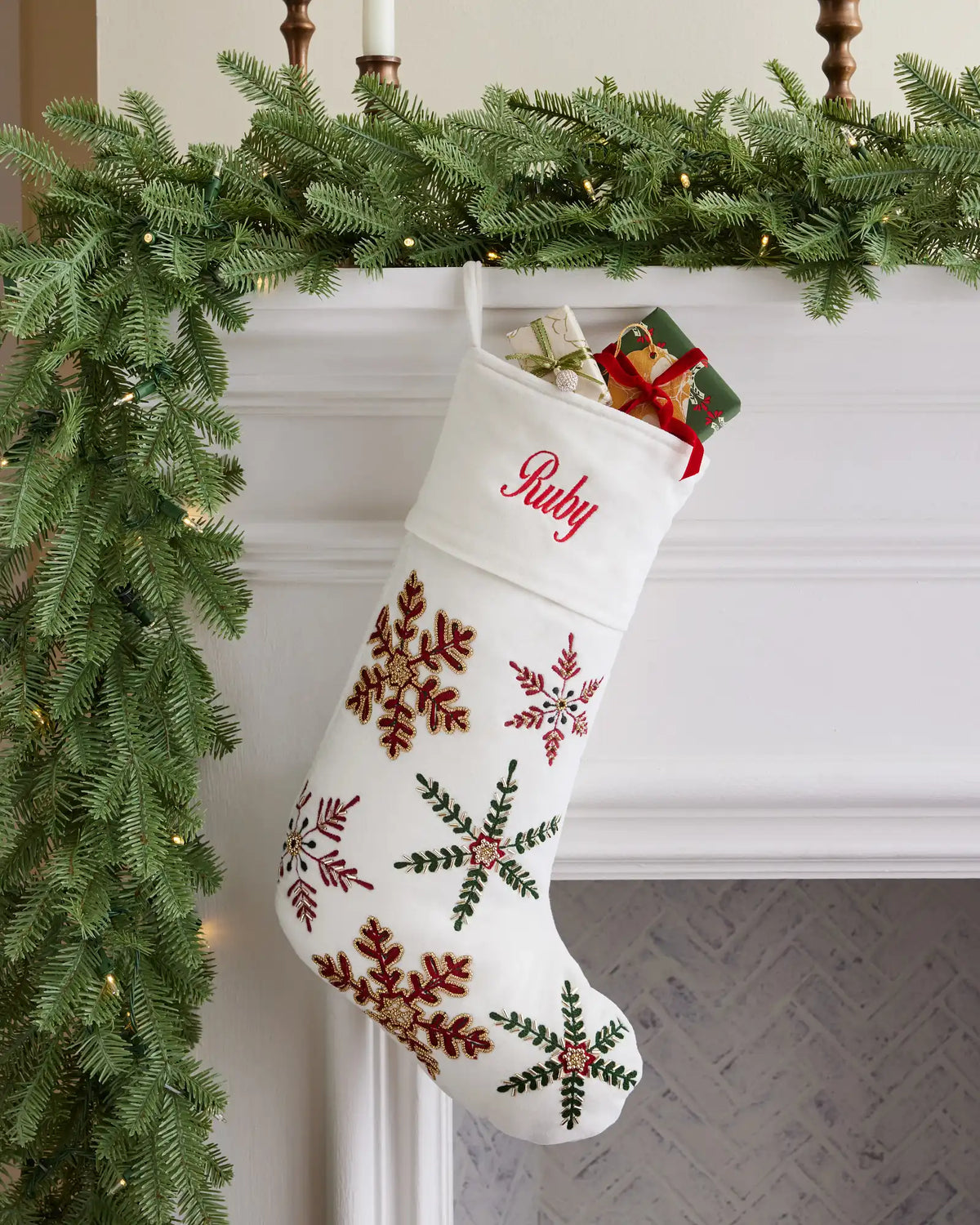Velvet Embroidered Christmas Stockings