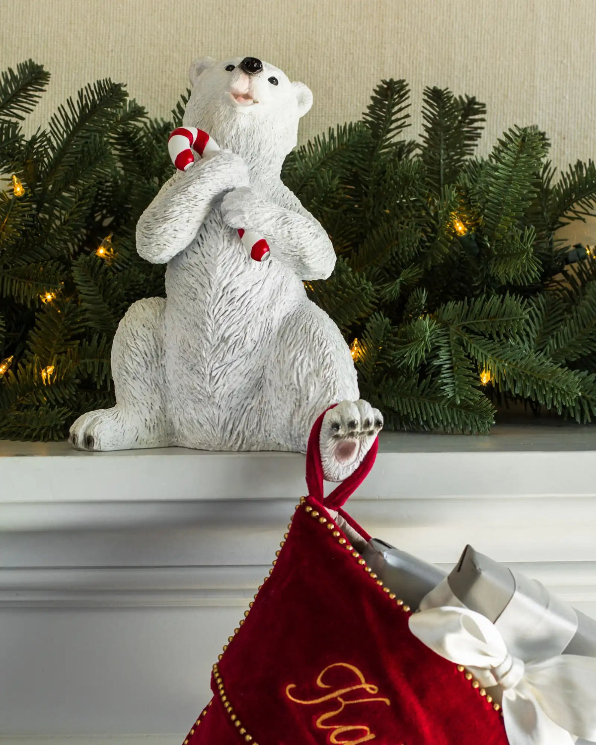Polar Bear Family Christmas Stocking Holders
