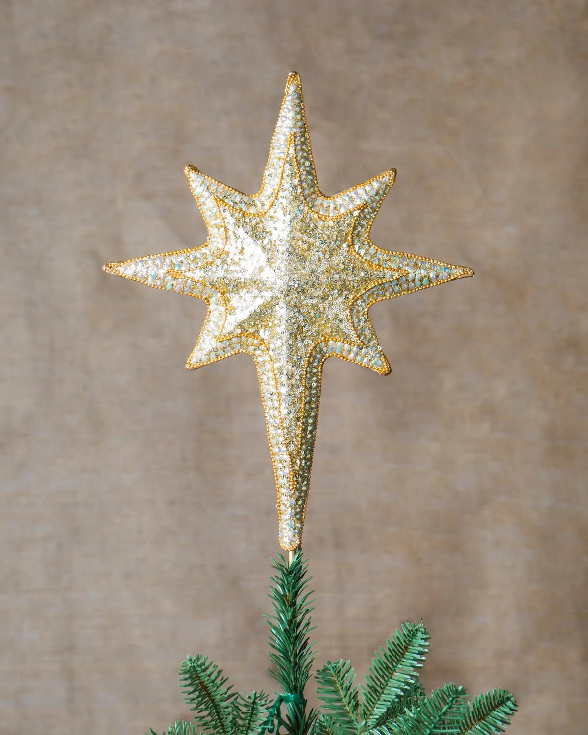 Bethlehem Star Beaded Christmas Tree Topper