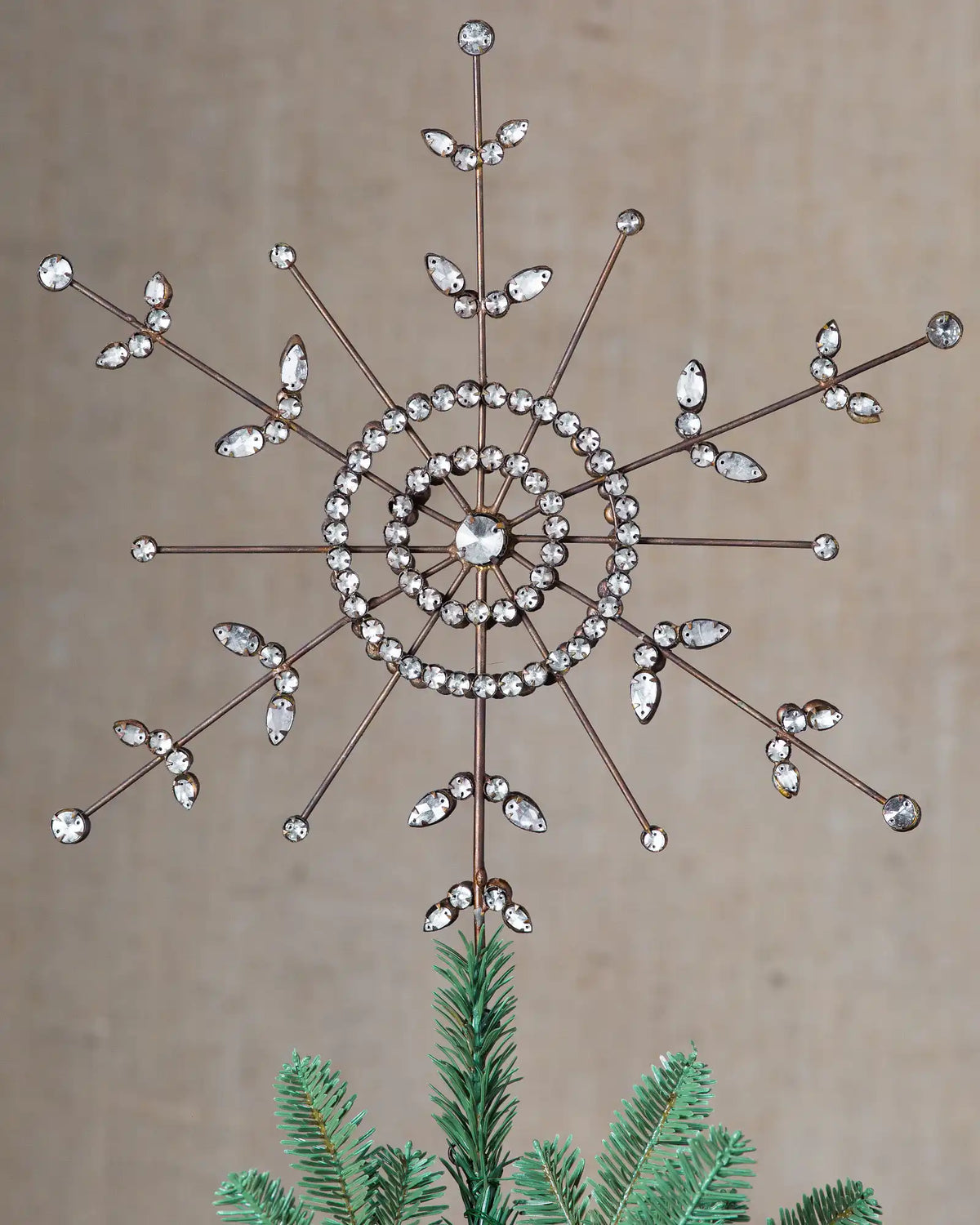 Antiqued Snowflake Christmas Tree Topper