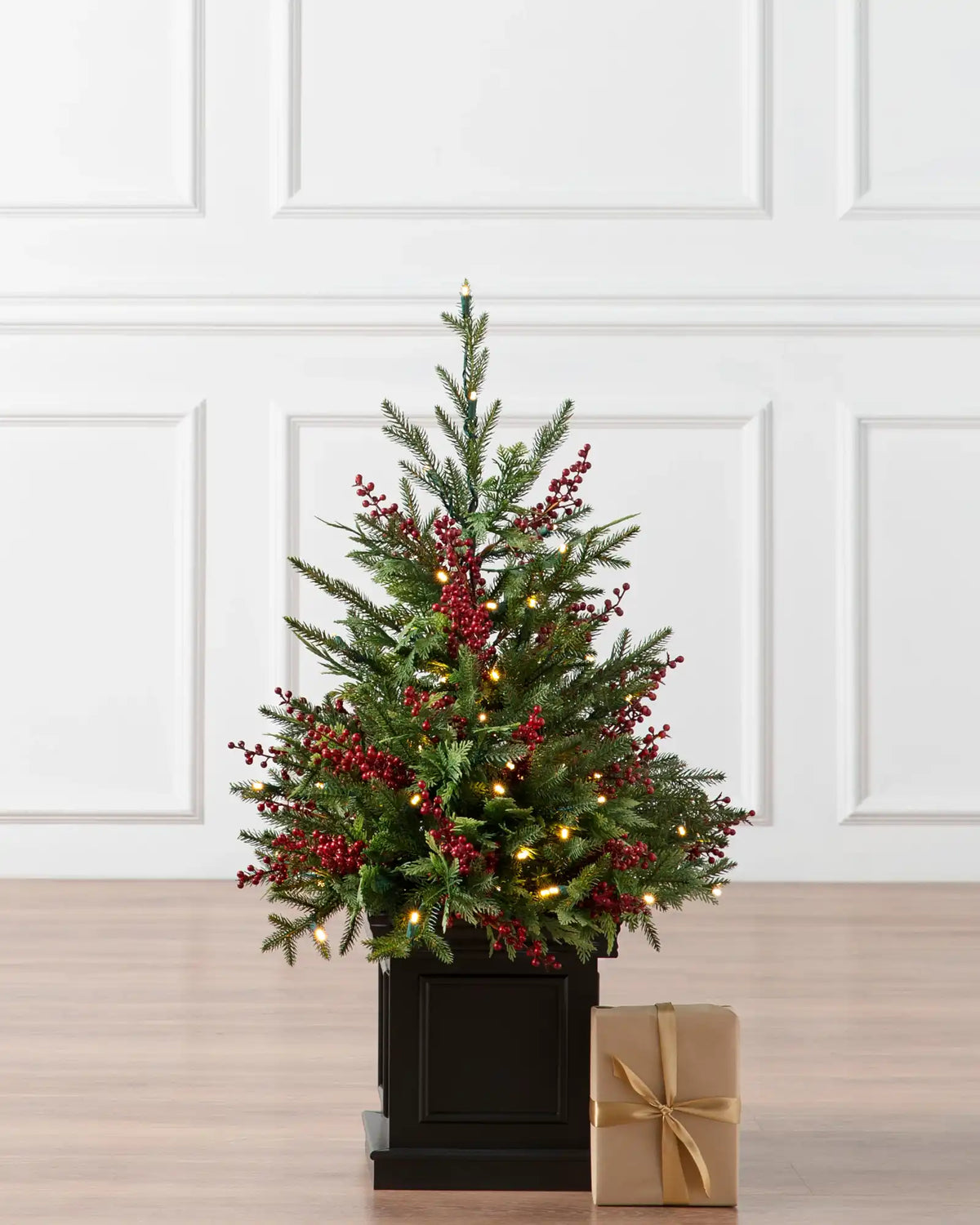 Outdoor Red Berry Evergreen Potted Trees