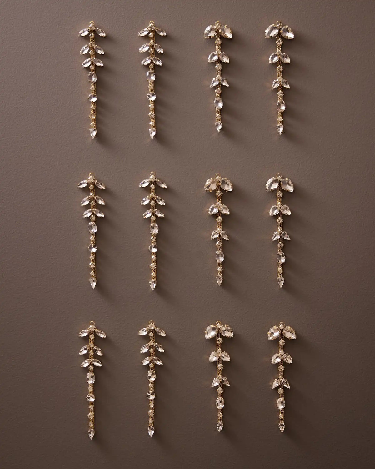 Gold Drop Rhinestone Ornament Collection