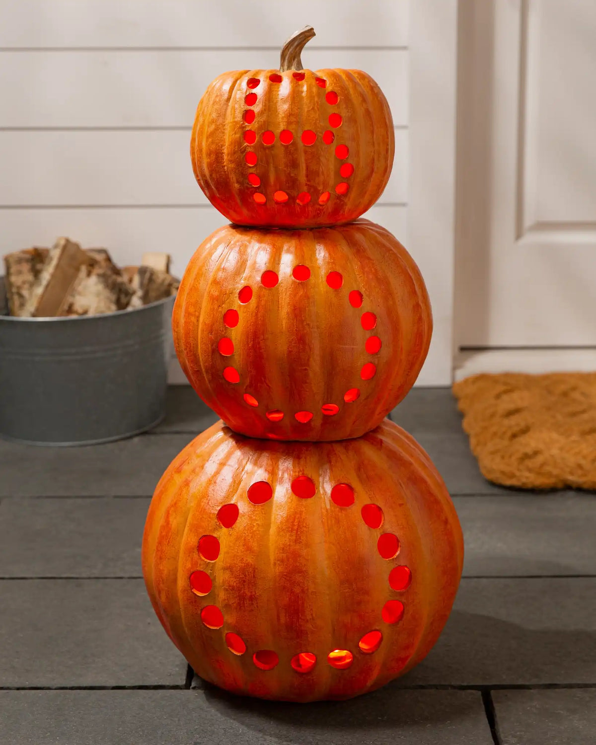 Lit Stackable Cut-Out Pumpkins