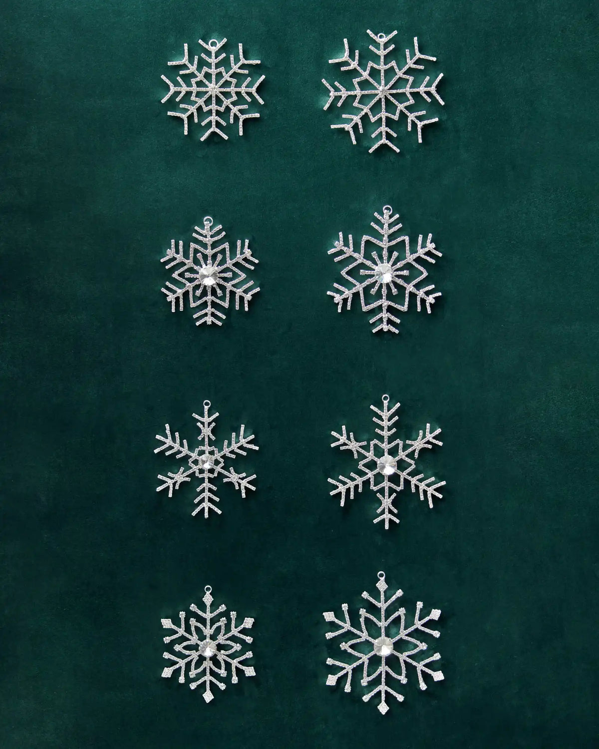 Rhinestone Snowflake Ornament Set