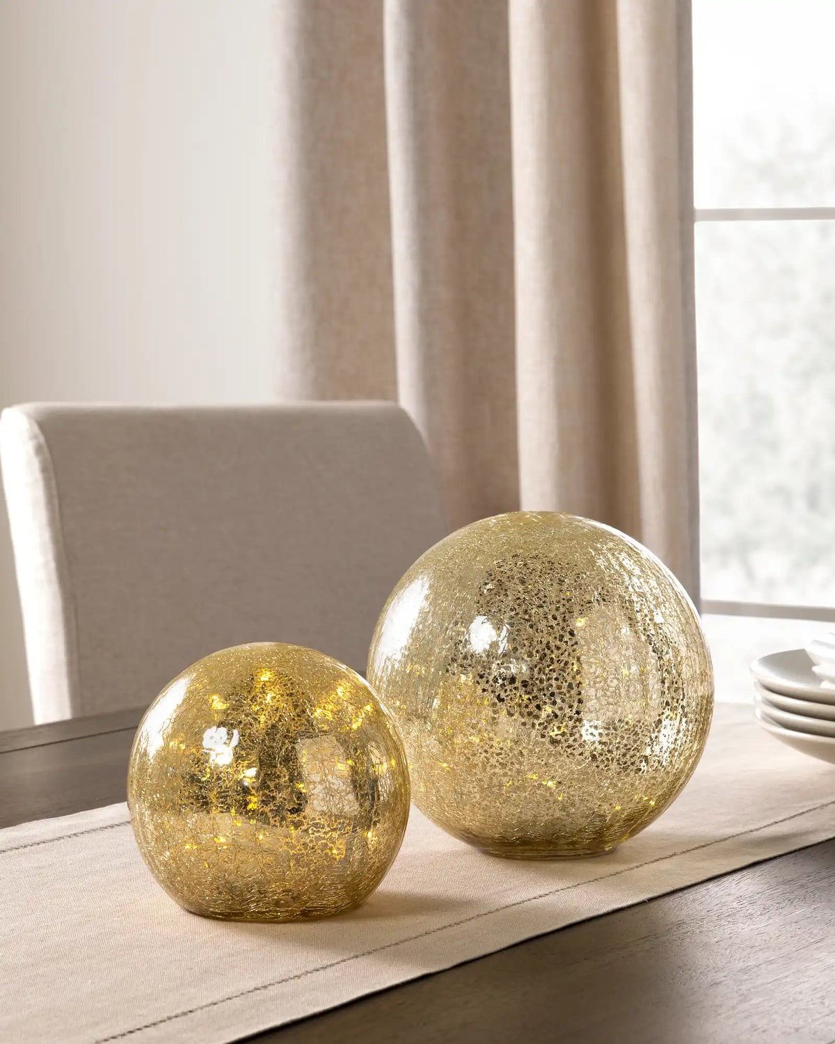 Glowing Mercury Glass Orbs