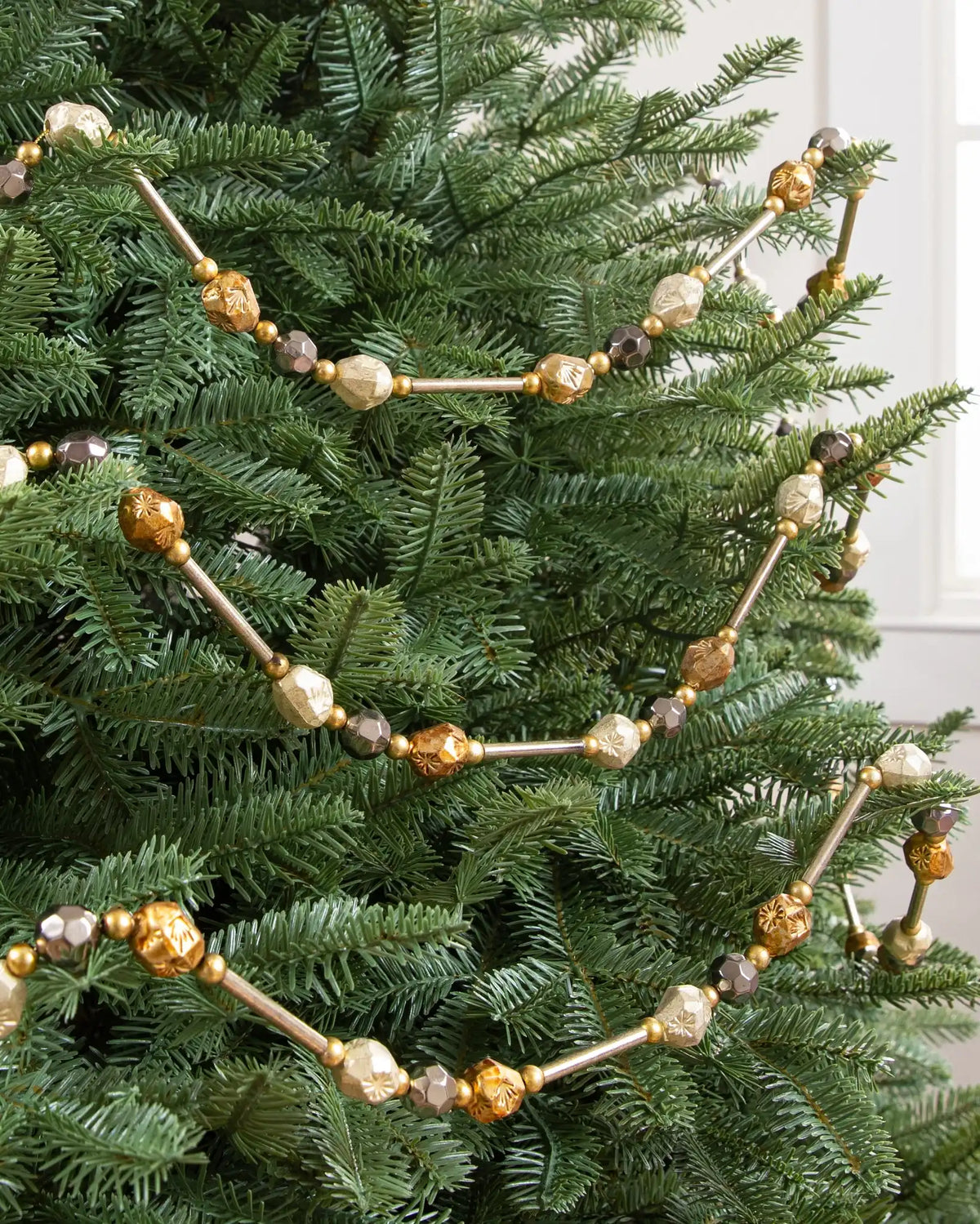 Antiqued Beaded Christmas Tree Garlands