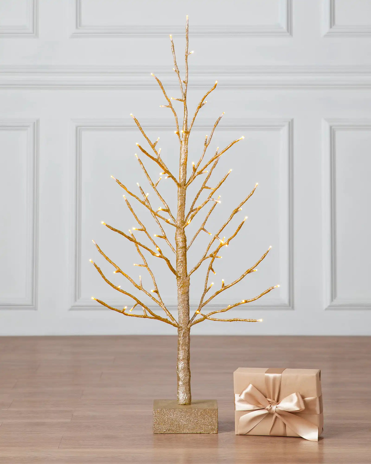 Lit Champagne Glitter LED Tree