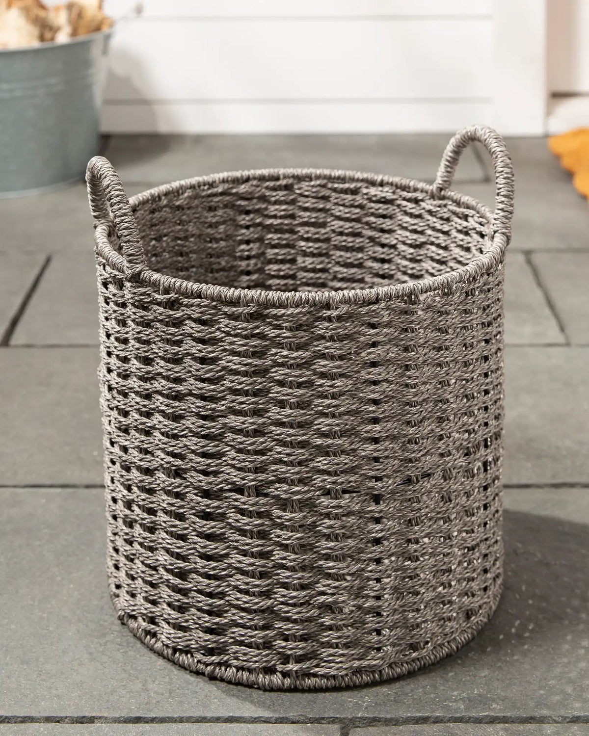Outdoor Woven Basket Planters